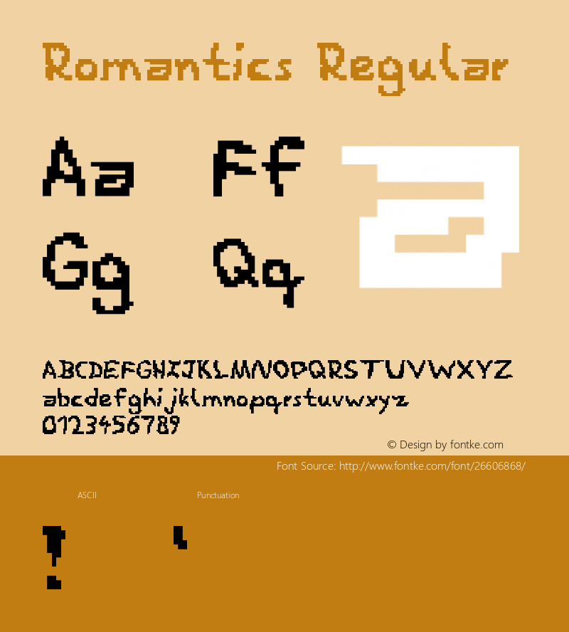 Romantics Regular Version 1.0 Font Sample