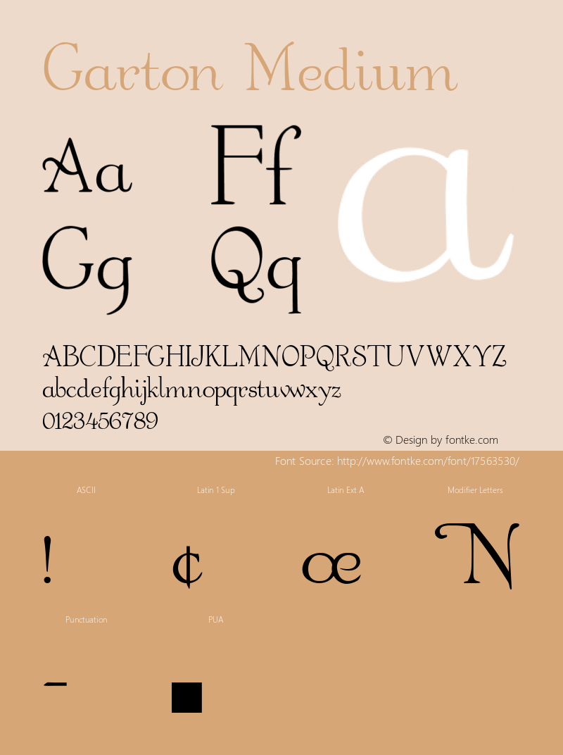 Garton Medium 001.000 Font Sample