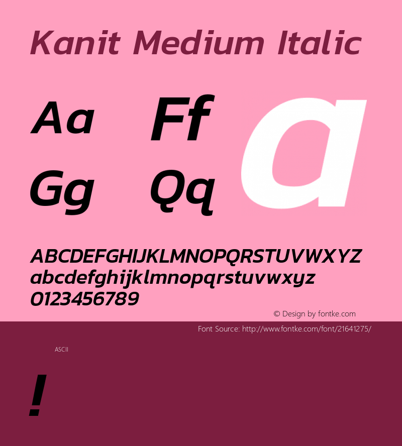 KanitMedium Version 1.0 Font Sample