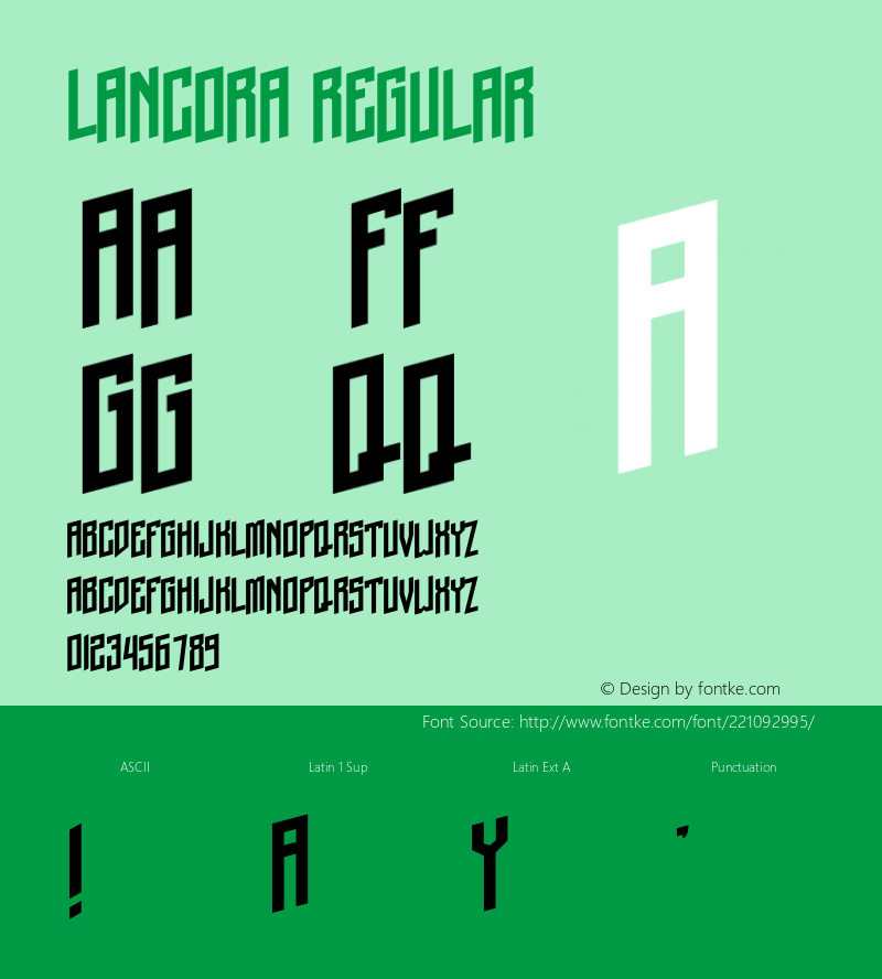 Lancora Version 1.001;Fontself Maker 3.5.7图片样张