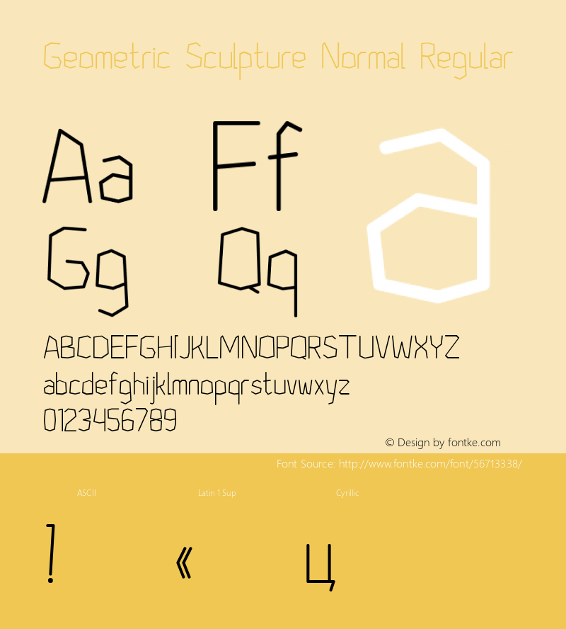 Geometric Sculpture Normal Version 1.0 Font Sample