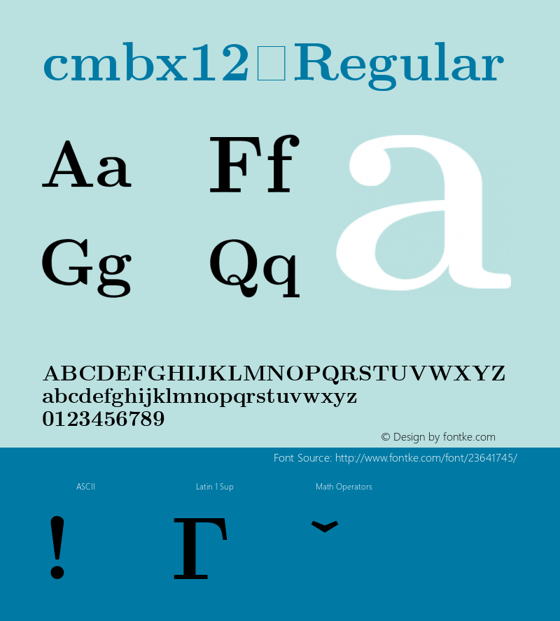 cmbx12 0.0 Font Sample
