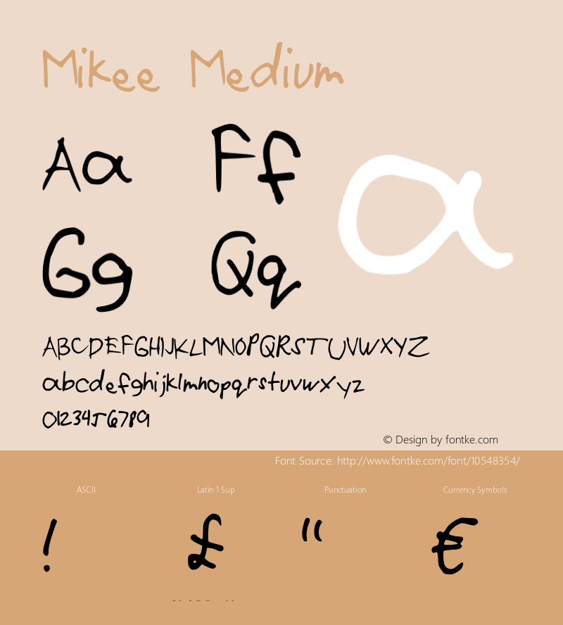 Mikee Medium Version 001.000 Font Sample