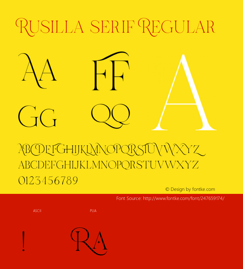 Rusilla serif Light Version 1.000图片样张