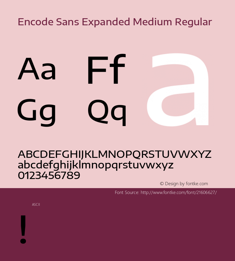 Encode Sans Expanded Medium Regular  Font Sample