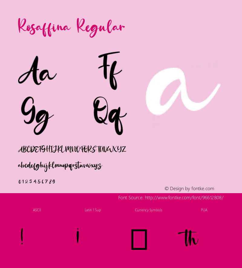 Rosaffina Version 1.00;October 16, 2020;FontCreator 12.0.0.2563 64-bit Font Sample