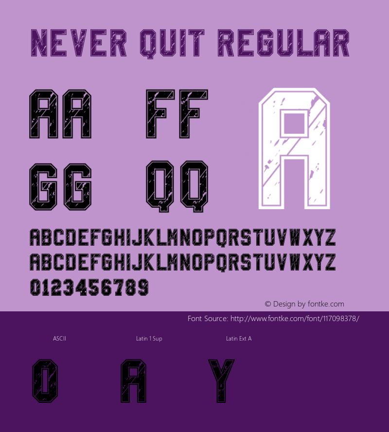 NEVER QUIT Version 1.001;Fontself Maker 3.5.4 Font Sample