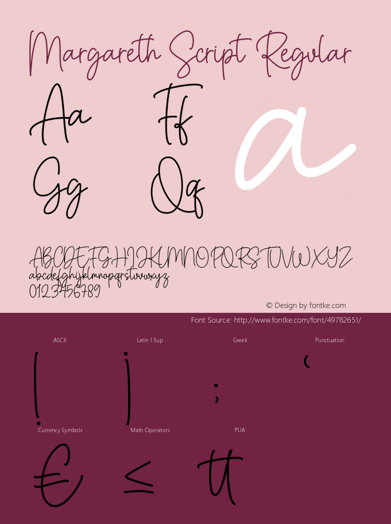 Margareth Script Version 1.00;December 22, 2019;FontCreator 11.5.0.2430 32-bit Font Sample