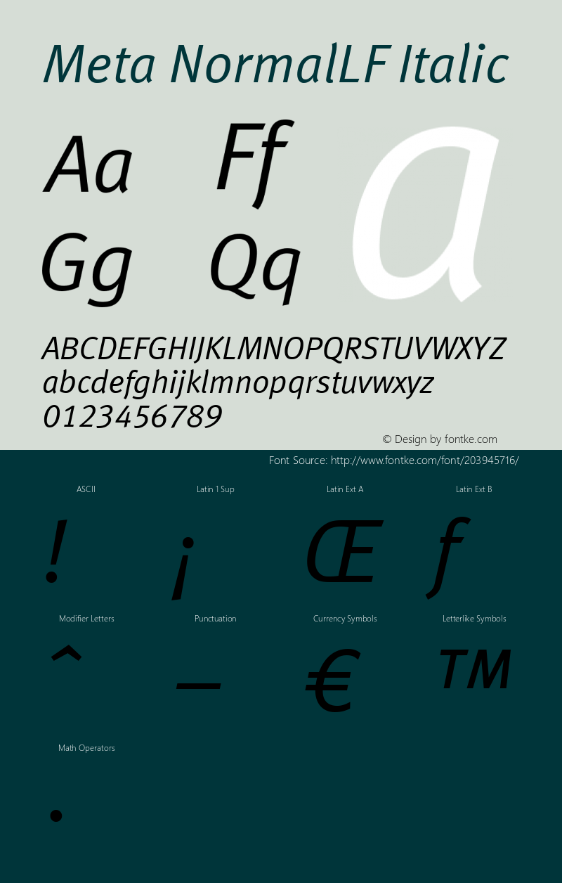 Meta-NormalLF Italic Version 4.301图片样张