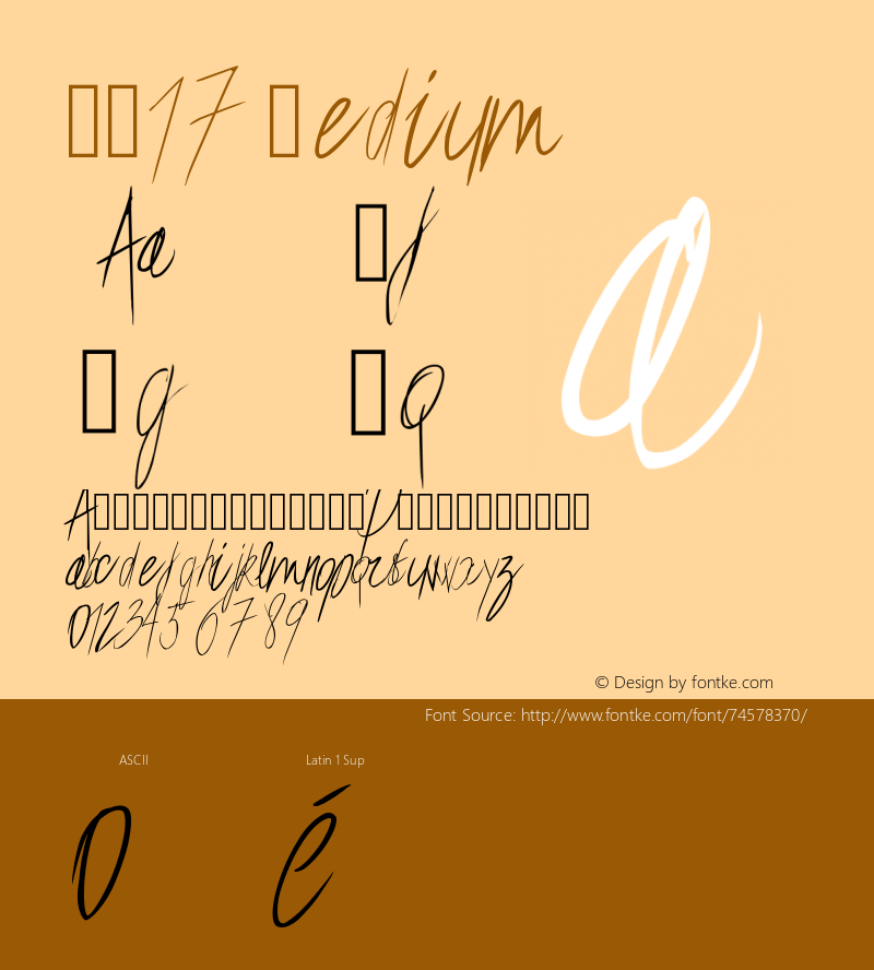 OK17 Version 001.000 Font Sample