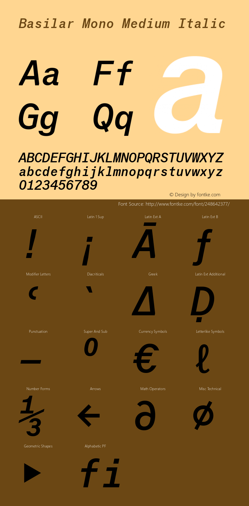 Basilar Mono Medium Italic Version 1.000图片样张