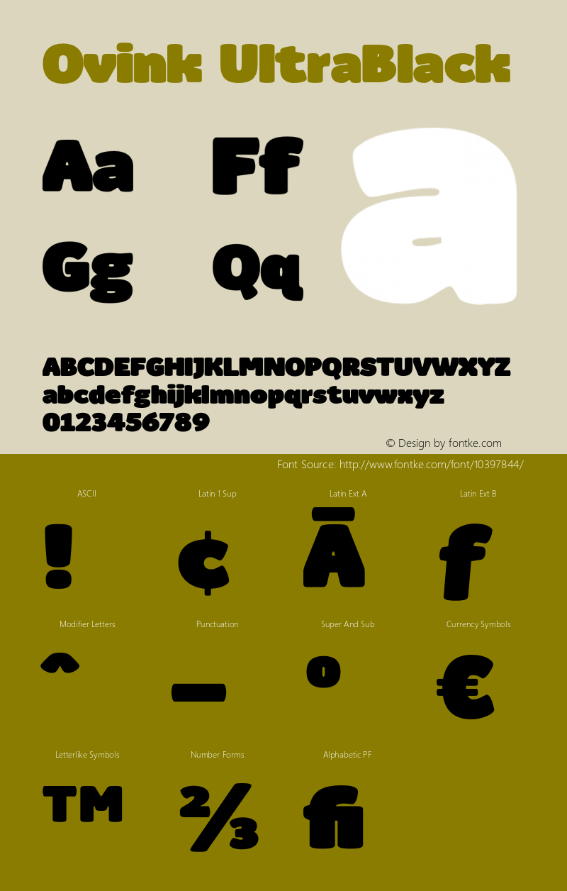 Ovink UltraBlack Version 1.0 Font Sample