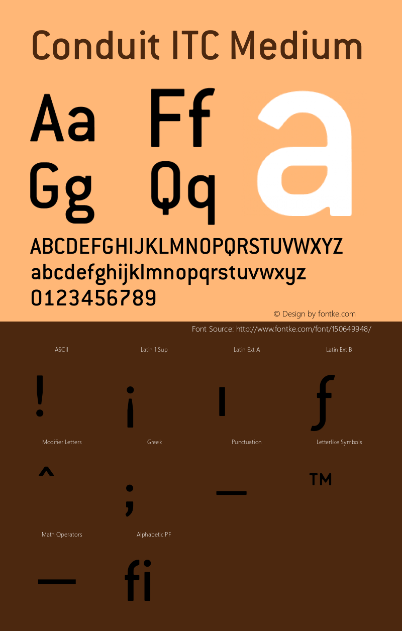 Conduit ITC Medium Version 001.001 Font Sample