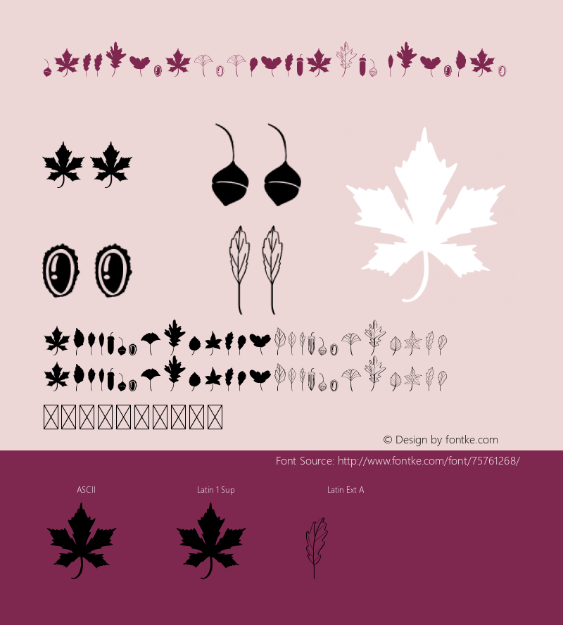 FallingAutumnLeaves Dingbat Version 1.003;Fontself Maker 3.5.1 Font Sample