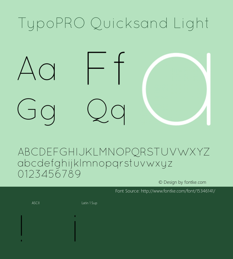 TypoPRO Quicksand Light 1.002 Font Sample