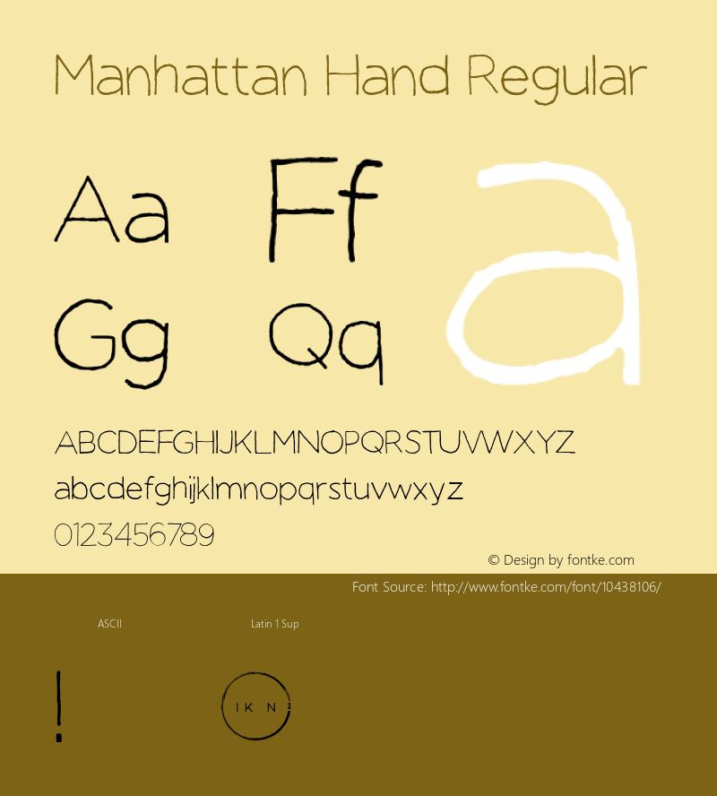Manhattan Hand Regular Version 1.001 Font Sample