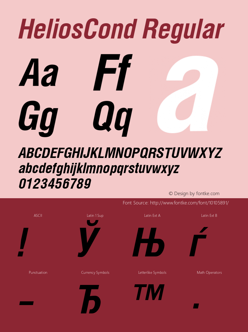 HeliosCond Regular 004.001 Font Sample