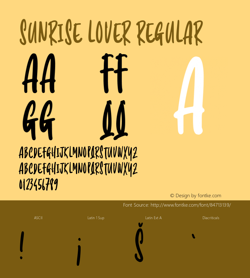 Sunrise Lover Version 1.00;July 14, 2020;FontCreator 12.0.0.2545 64-bit Font Sample