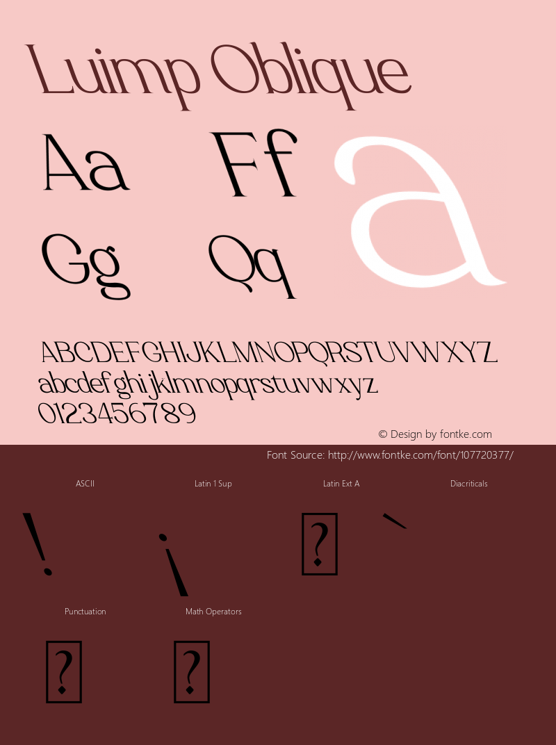 Luimp Oblique Version 1.00;November 3, 2020;FontCreator 12.0.0.2563 64-bit Font Sample