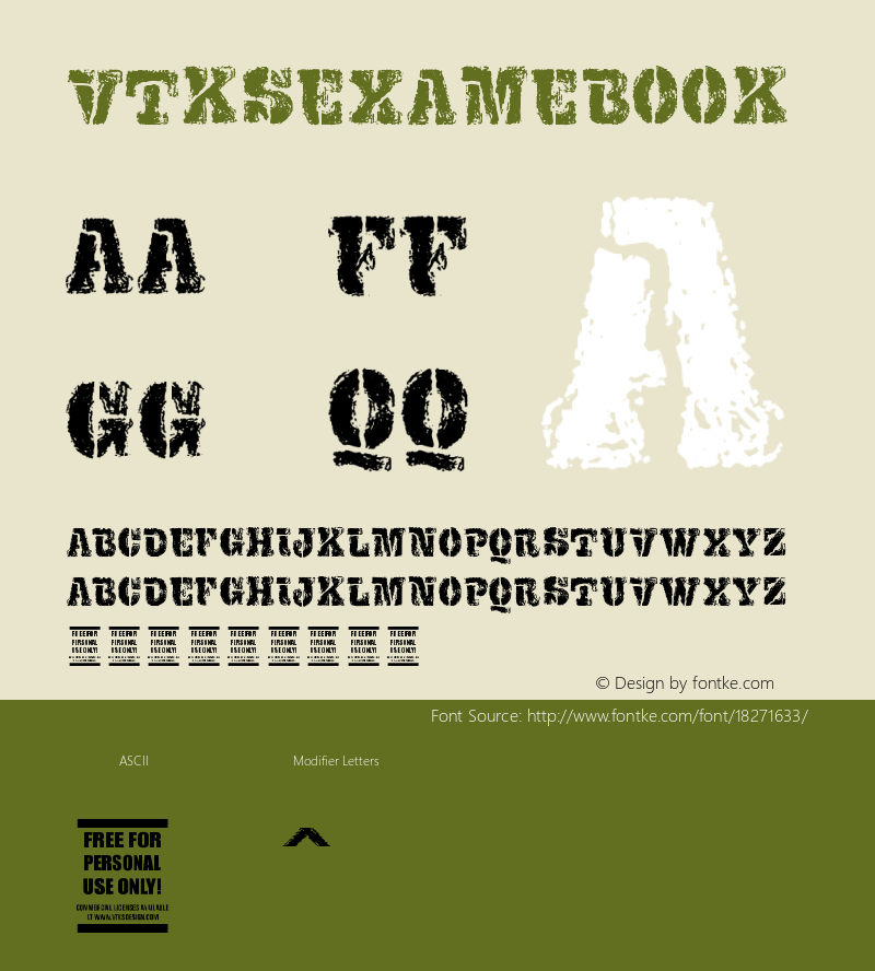 VTKS EXAME Book Version 1.00 November 5, 201 Font Sample