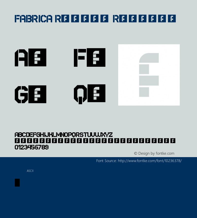 FABRICA Rotula Regular Version 1.0 Font Sample