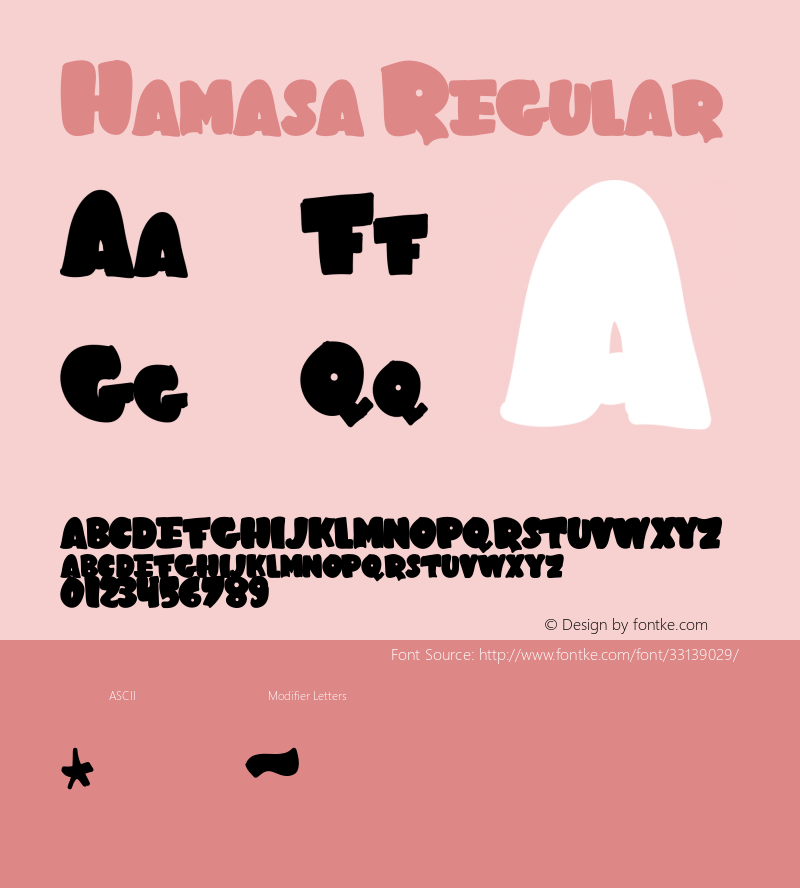 Hamasa Version 1.000 Arendxstd Font Sample