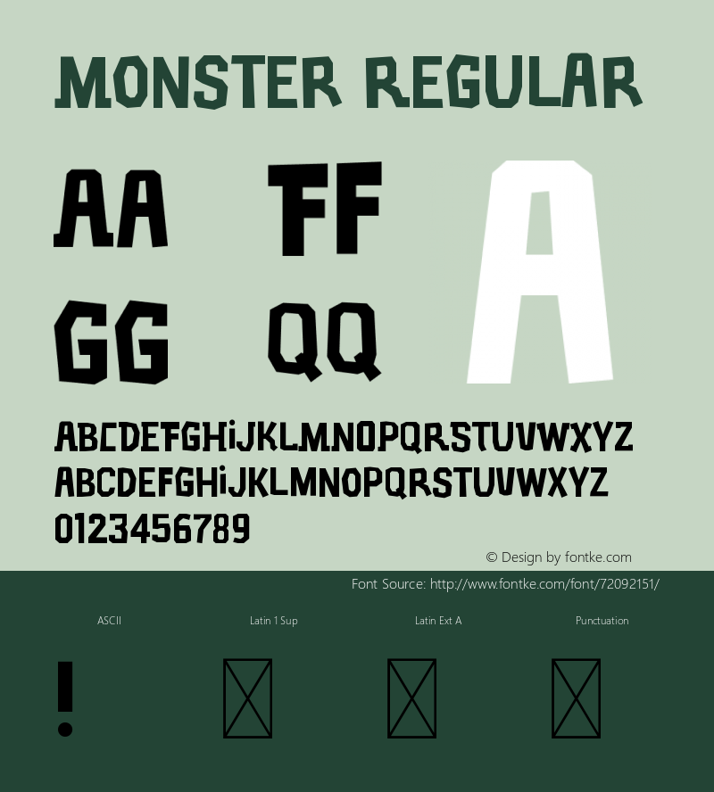 Monster Version 1.000;Fontself Maker 3.5.1 Font Sample