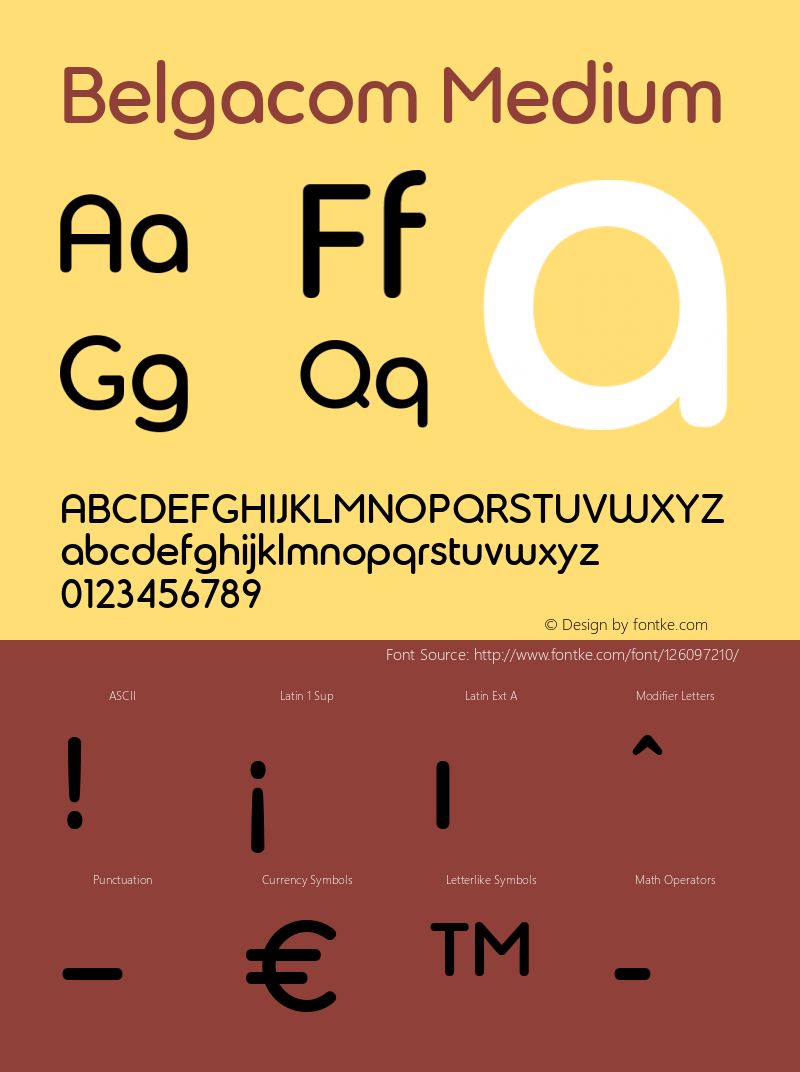 Belgacom-Medium Version 1.000 Font Sample