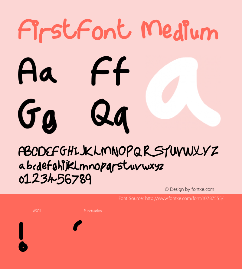 FirstFont Medium Version 001.000 Font Sample