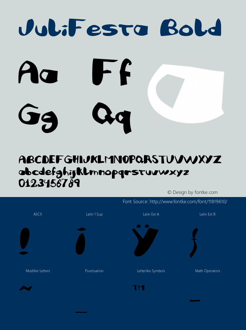 JuliFesta Bold Version Macromedia Fontograp Font Sample