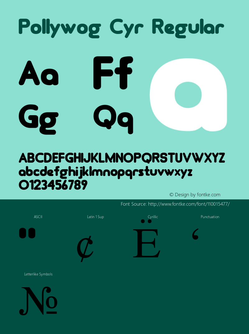 Pollywog Cyr  Font Sample