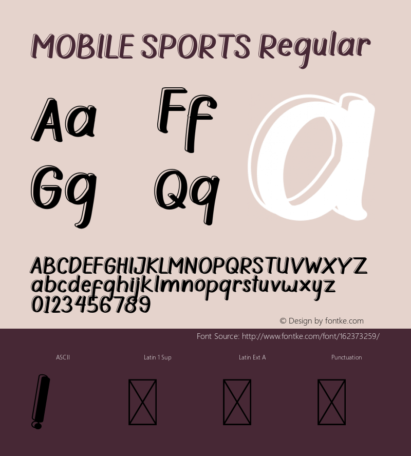 MOBILE SPORTS Version 1.003;Fontself Maker 3.5.1 Font Sample