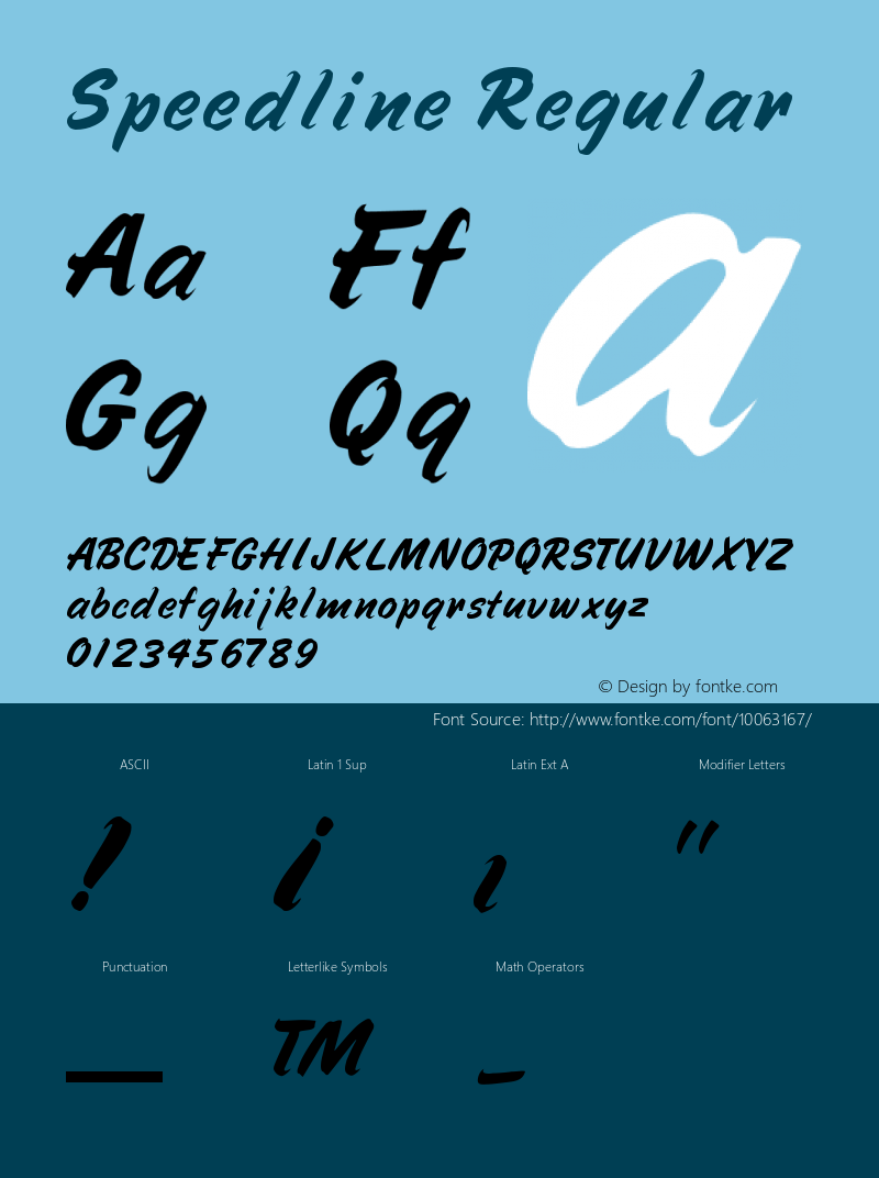 Speedline Regular Altsys Fontographer 3.5  3/20/93 Font Sample