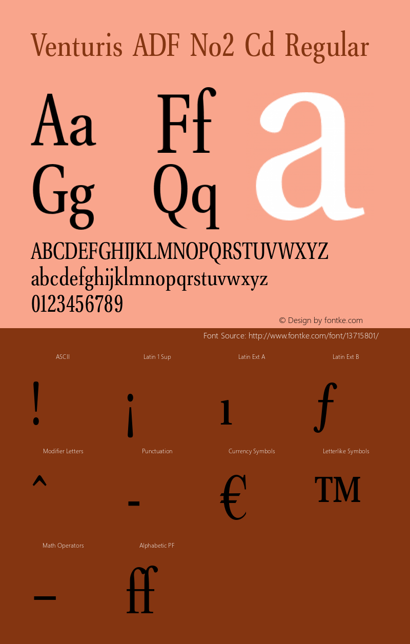 Venturis ADF No2 Cd Regular 1.005;FFEdit Font Sample