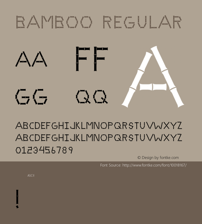 Bamboo Regular Version 1.00 Font Sample