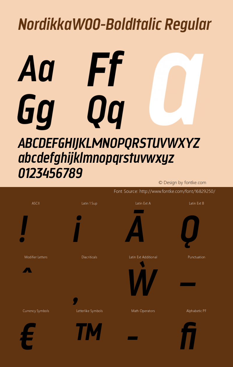 NordikkaW00-BoldItalic Regular Version 1.00 Font Sample