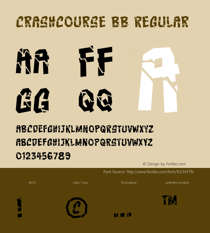 Crashcourse BB Regular Version 1.000 Font Sample