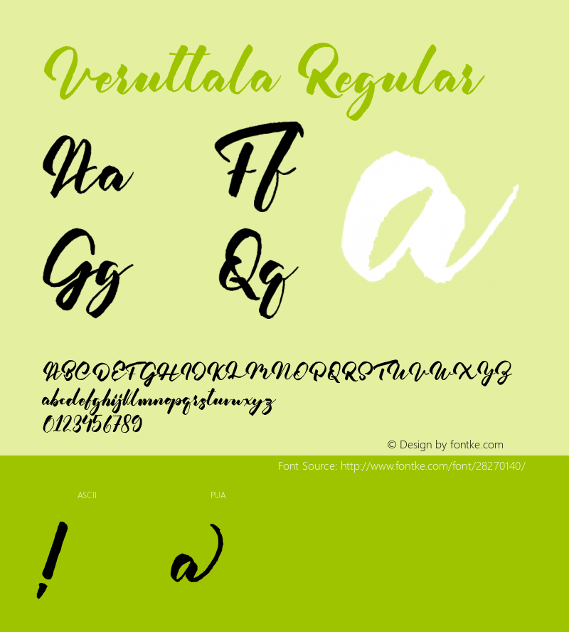 Veruttala Version 1.000 Font Sample