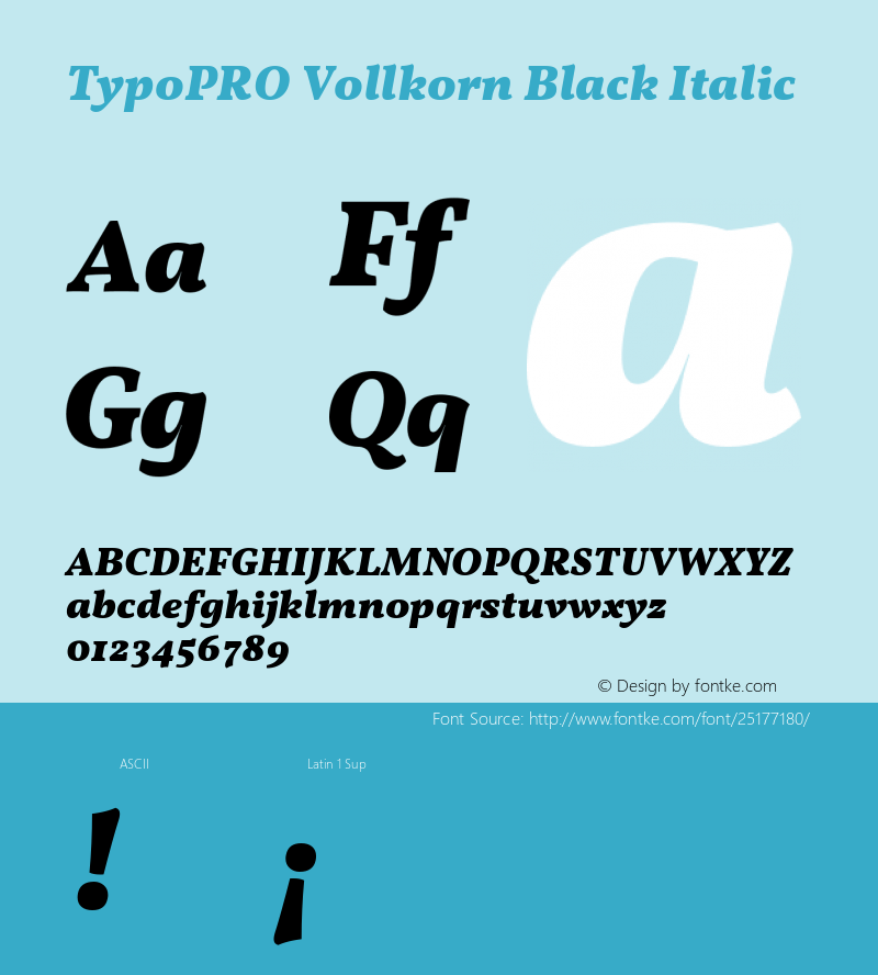 TypoPRO Vollkorn Black Italic Version 4.015 Font Sample