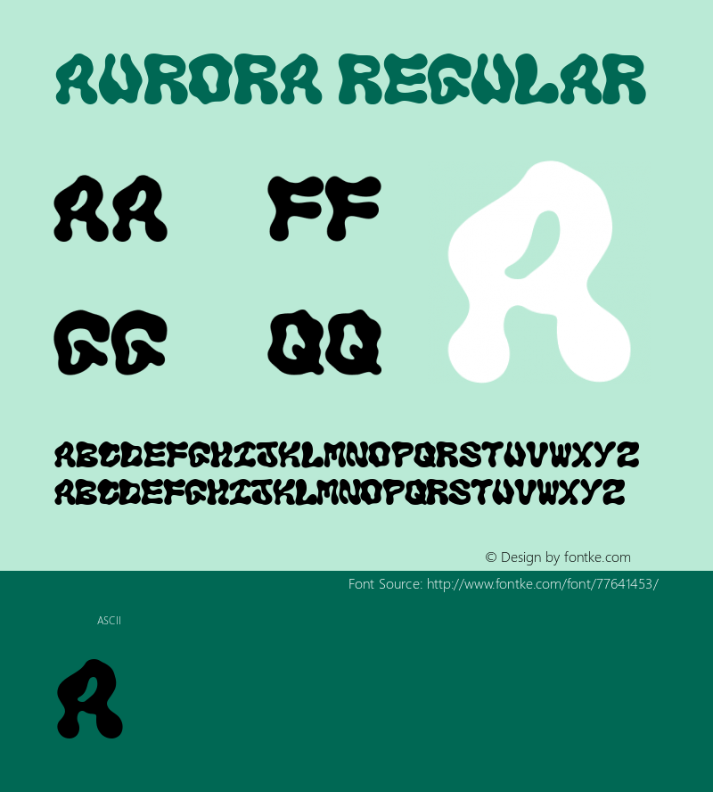 AURORA Regular Version 1.000 Font Sample