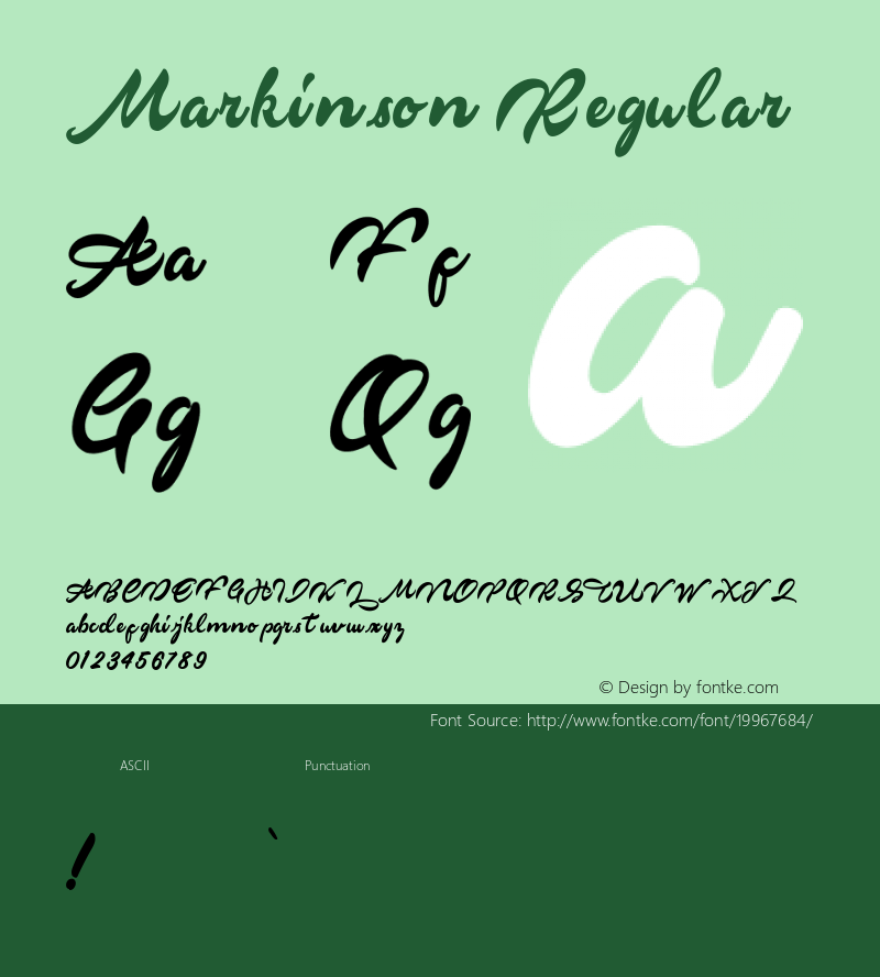 Markinson Version 1.0 Font Sample