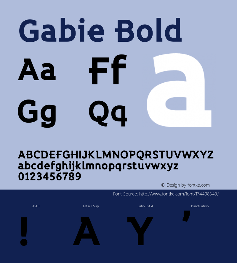 Gabie Bold Version 1.002;Fontself Maker 3.5.4图片样张