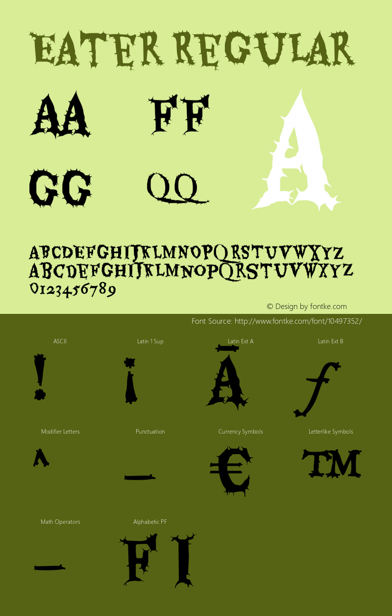 Eater Regular Version 001.002 Font Sample