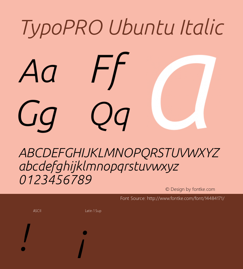 TypoPRO Ubuntu Italic Version 0.80 Font Sample