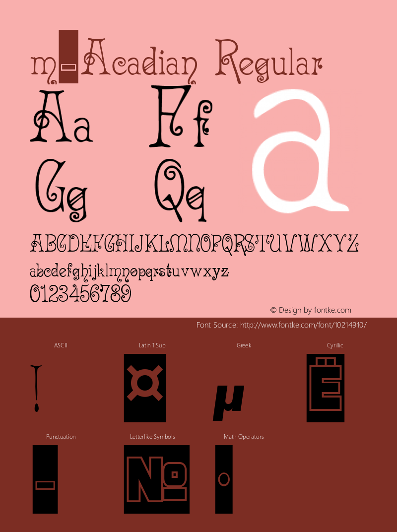 m_Acadian Regular 01.02 Font Sample