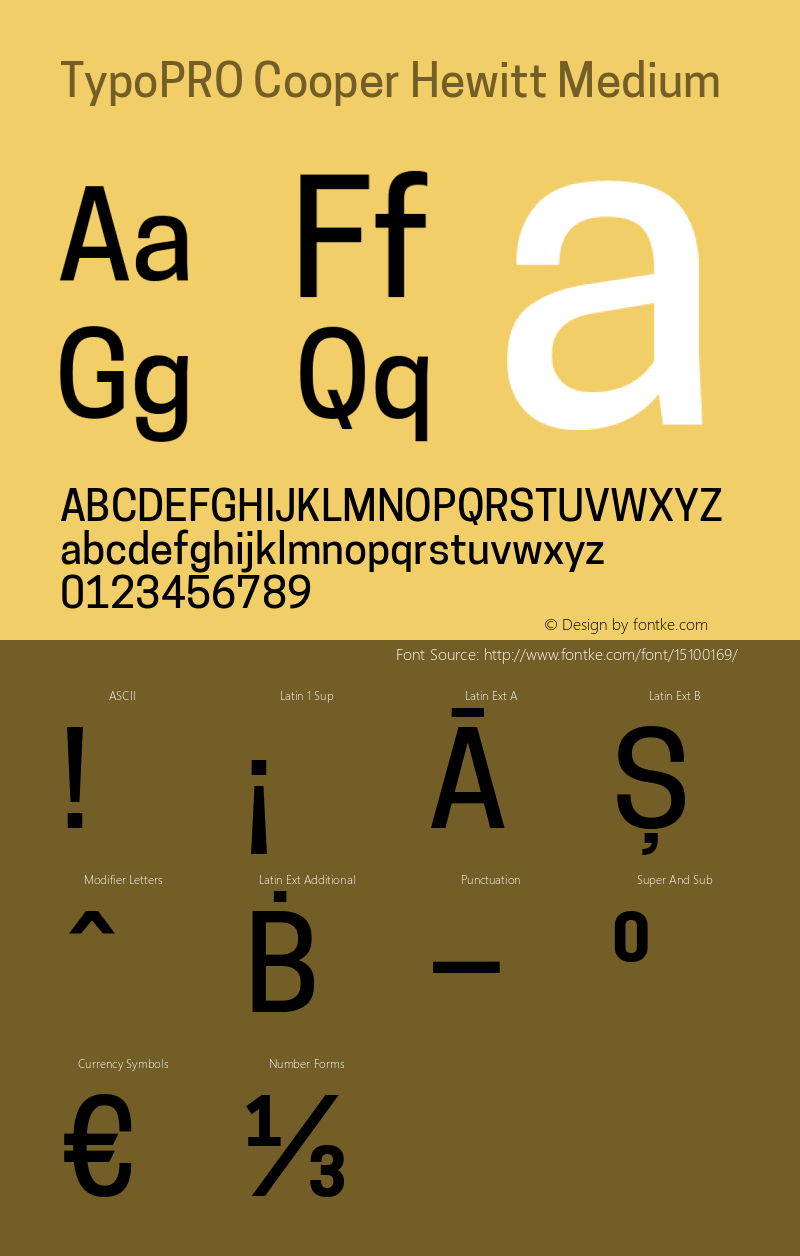 TypoPRO Cooper Hewitt Medium 1.000 Font Sample