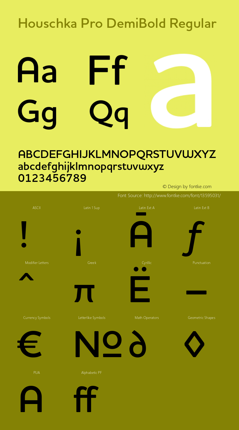 Houschka Pro DemiBold Regular 001.000 Font Sample