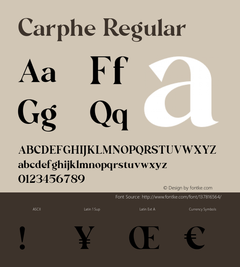 Carphe Version 1.000 Font Sample