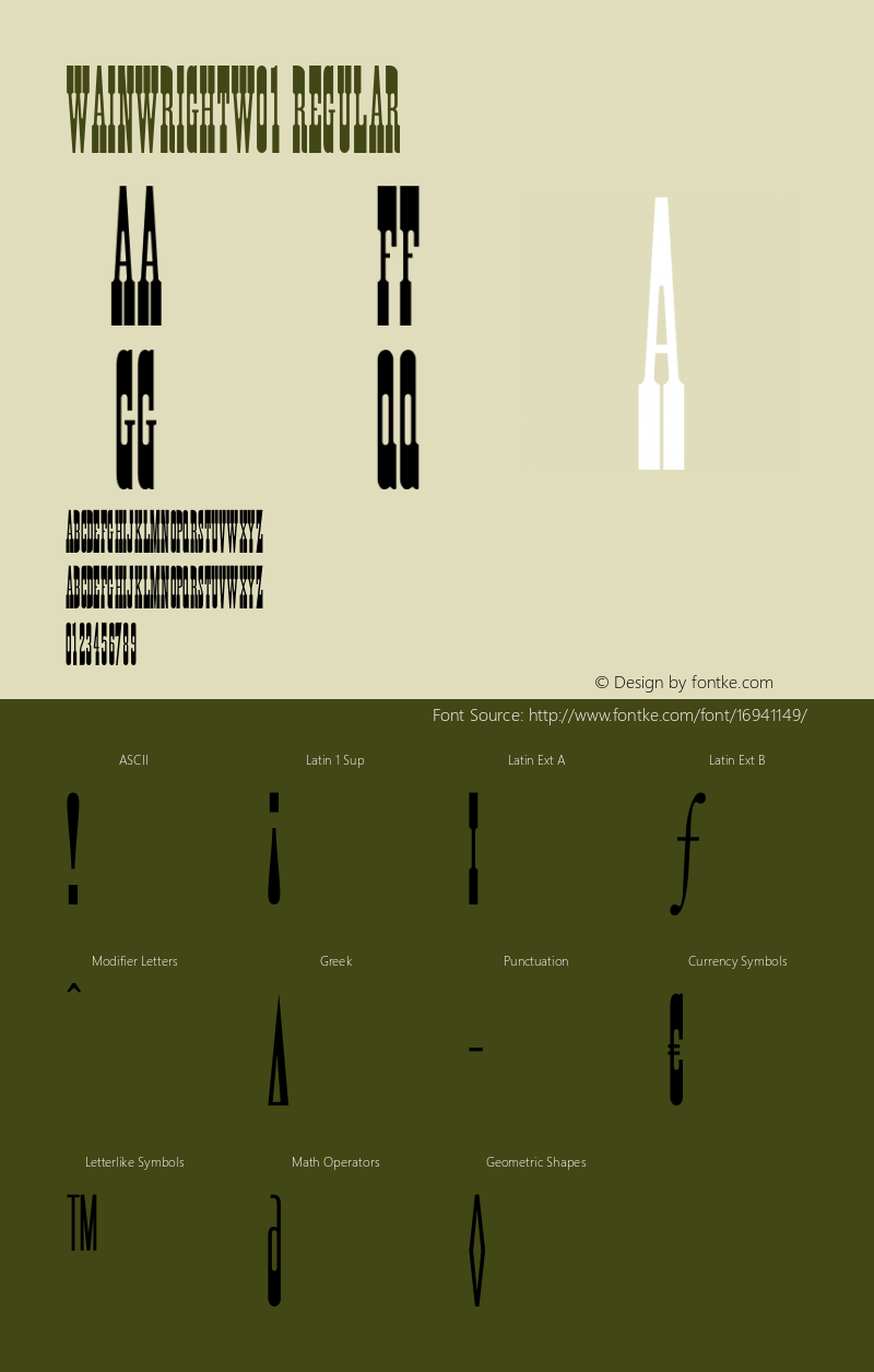 WainwrightW01 Regular Version 1.02 Font Sample